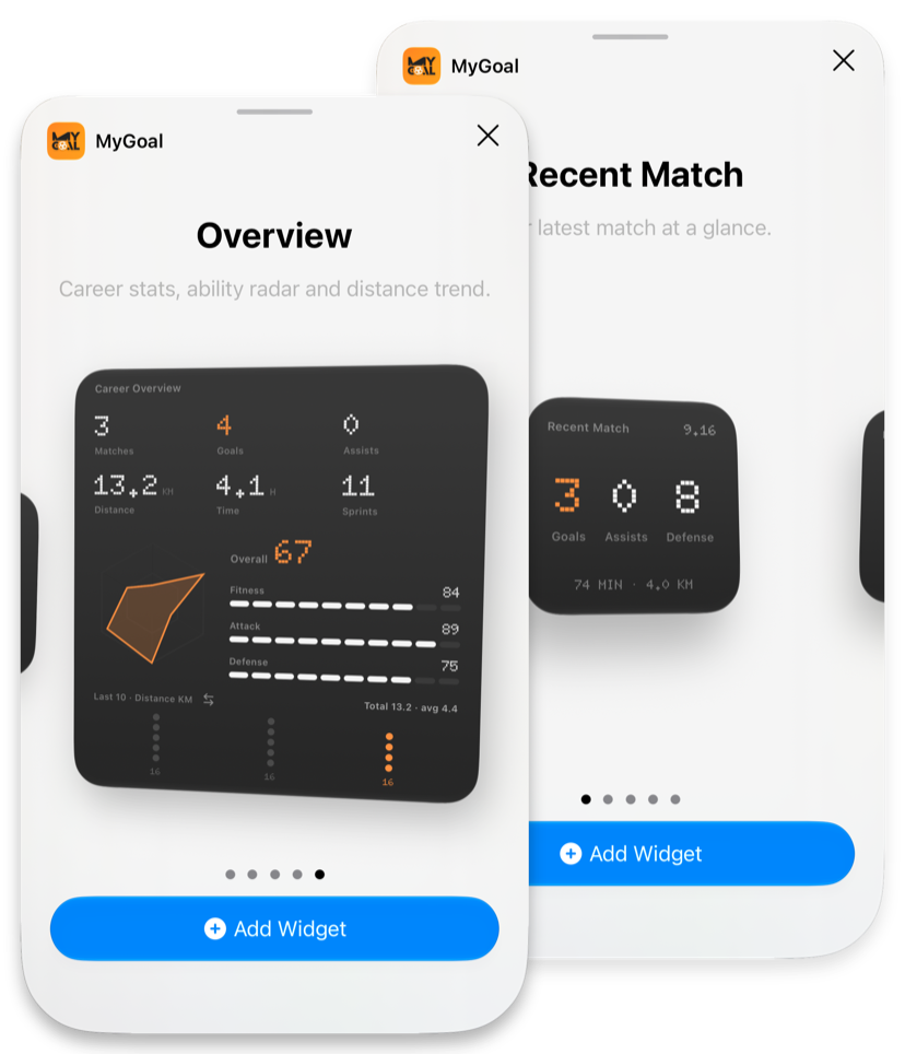 MyGoal — Your stats, right on the Home Screen.